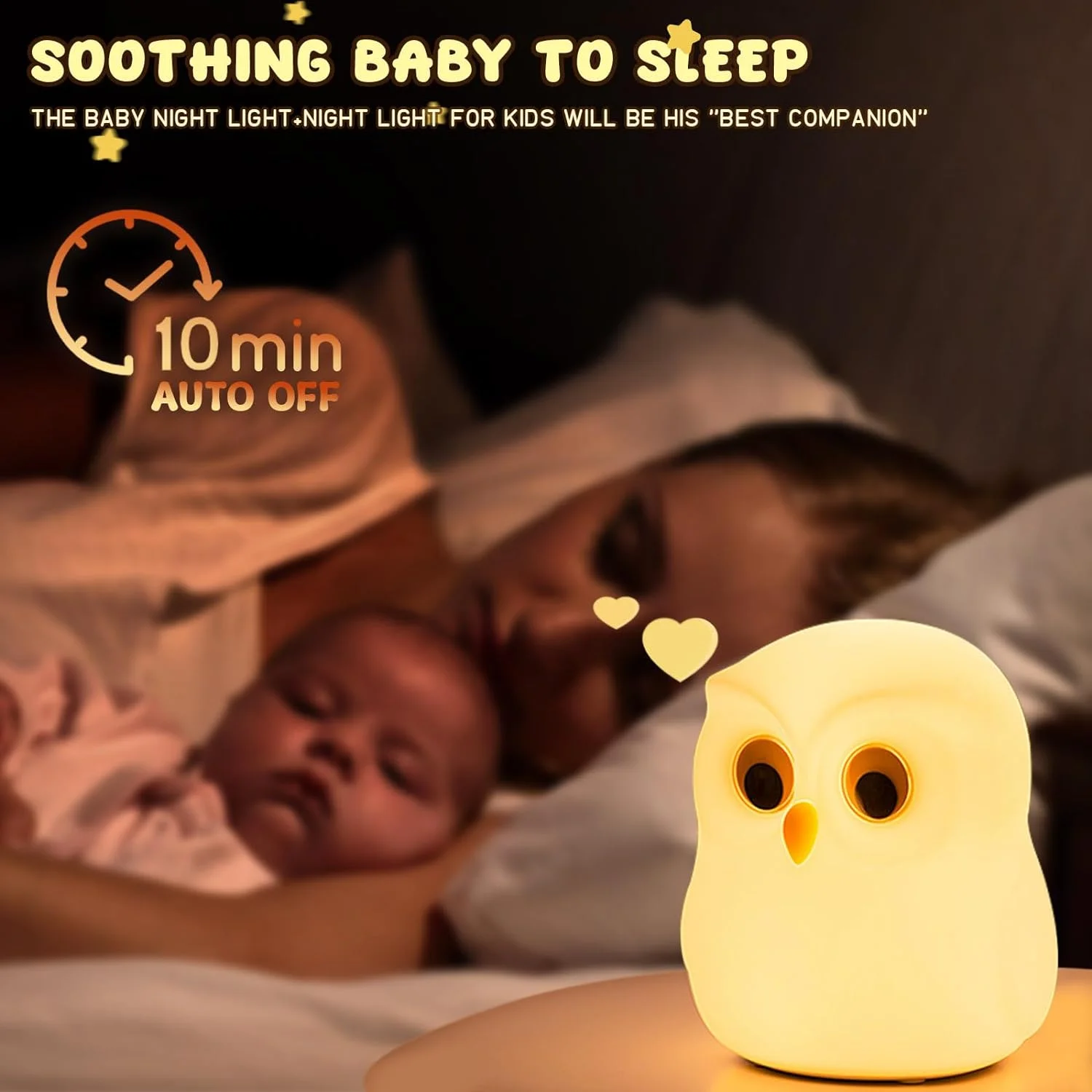 Food Grade Silicone Squishy Lamp Bedside Touch Lamp 3-Level Dimmable  Nursery Nightlight Rechargeable LED Night Light for Kids