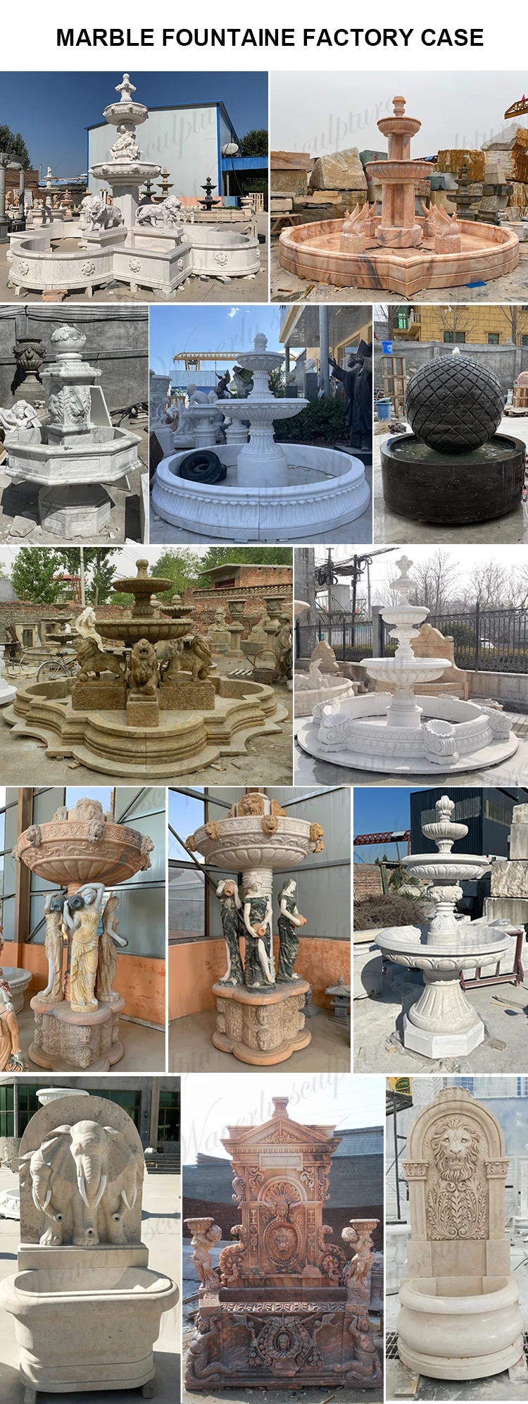 Waverly Granite Water Fountain Outdoor Garden Waterfall Antique Cast ...