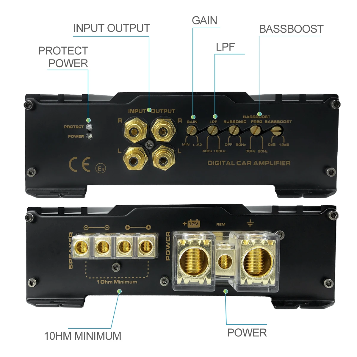 Zeming ZM-DT1500 - 1500W Monoblock Car Amplifier for Big Power
