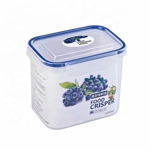 1250 ml Rectangular Airtight Plastic Snack Box Dry Food Biscuit Storage Container
