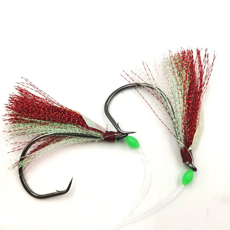 Alpha 2 Hooks  Big Game Flasher Rig Fish Skin Sabiki Snapper Snatcher Cod Fishing Bait Lures