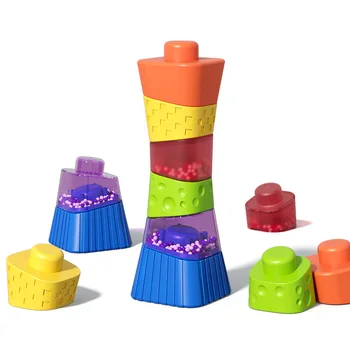 Wholesale Early Educational Montessori Developmental Toy Rainbow Plastic Kids Stacking Building Blocks for Toddler Enlightenment