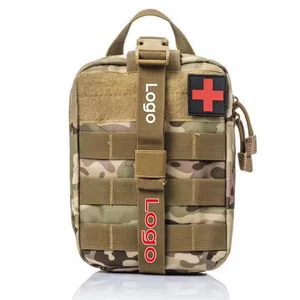 Custom Logo Print Tactical First Aid Bag Outdoor Medical Bag Emergency Molle Pouch Nylon Survival Kit EDC Tool Organizer Bags