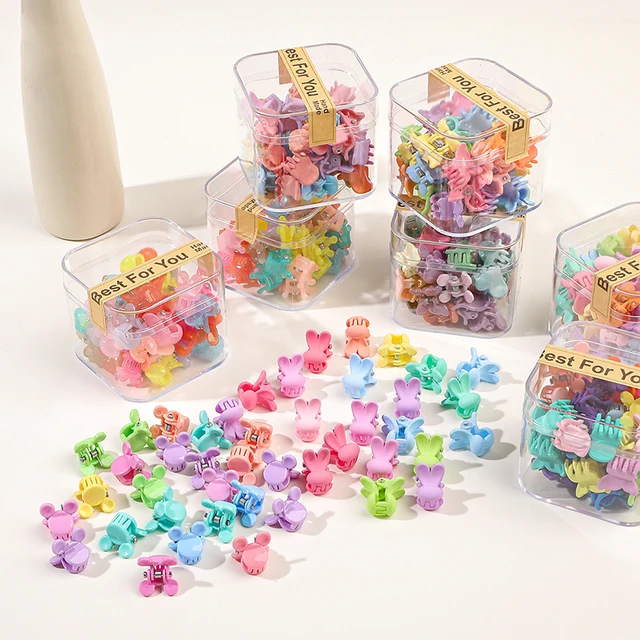 Wholesale Boxed Sweet Mini Shark Claw Clip Cute Simple Fancy Intersect Hair Clips for Kid Solid Color Geometry Girls Accessories