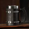 123 wooden barrel beer mug