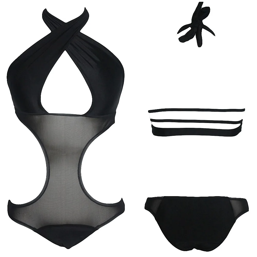 TR Custom Bikini Hot Sales Mesh Hollow Out Ladies Transparent Fitness Swimwear Micro String Bikini Sets Manufacture