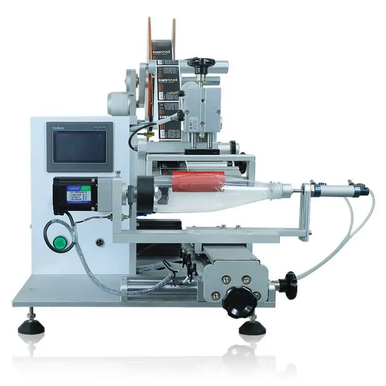 TEBAK Desktop Round Bottle Double-sided Labeling Machine; Semi-automatic Curved Bottle Flat Surface Labeling Machine