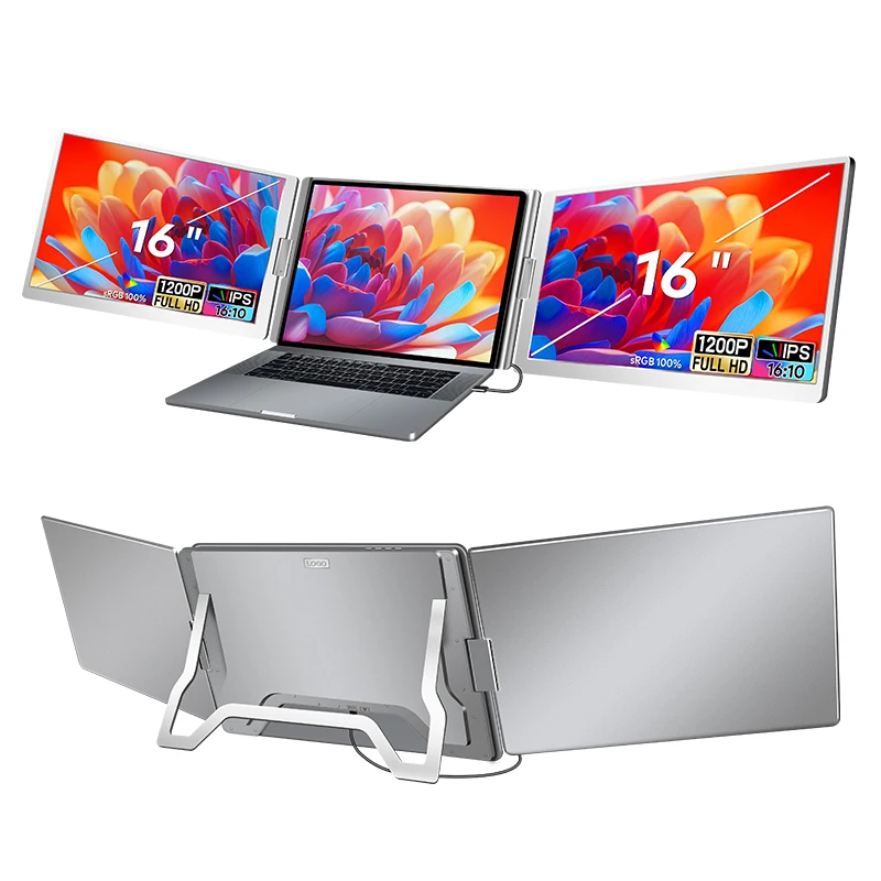 デュアルポータブルモニター（トリプルモニタータイプ） ポータブルモニター 16インチ デュアルトリプルスクリーン USB-C IPS