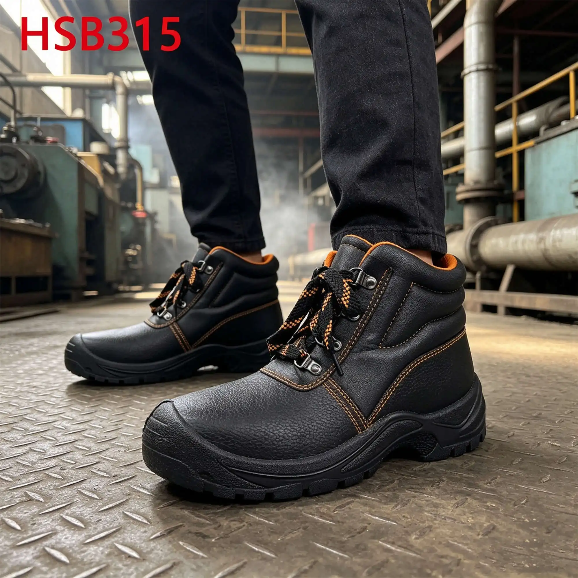 ZYF,Toughest Conditions Anti-scratch Natural Lug Leather Safety Shoes High-performance Molded Toe Wrap Design Work Boots HSB315
