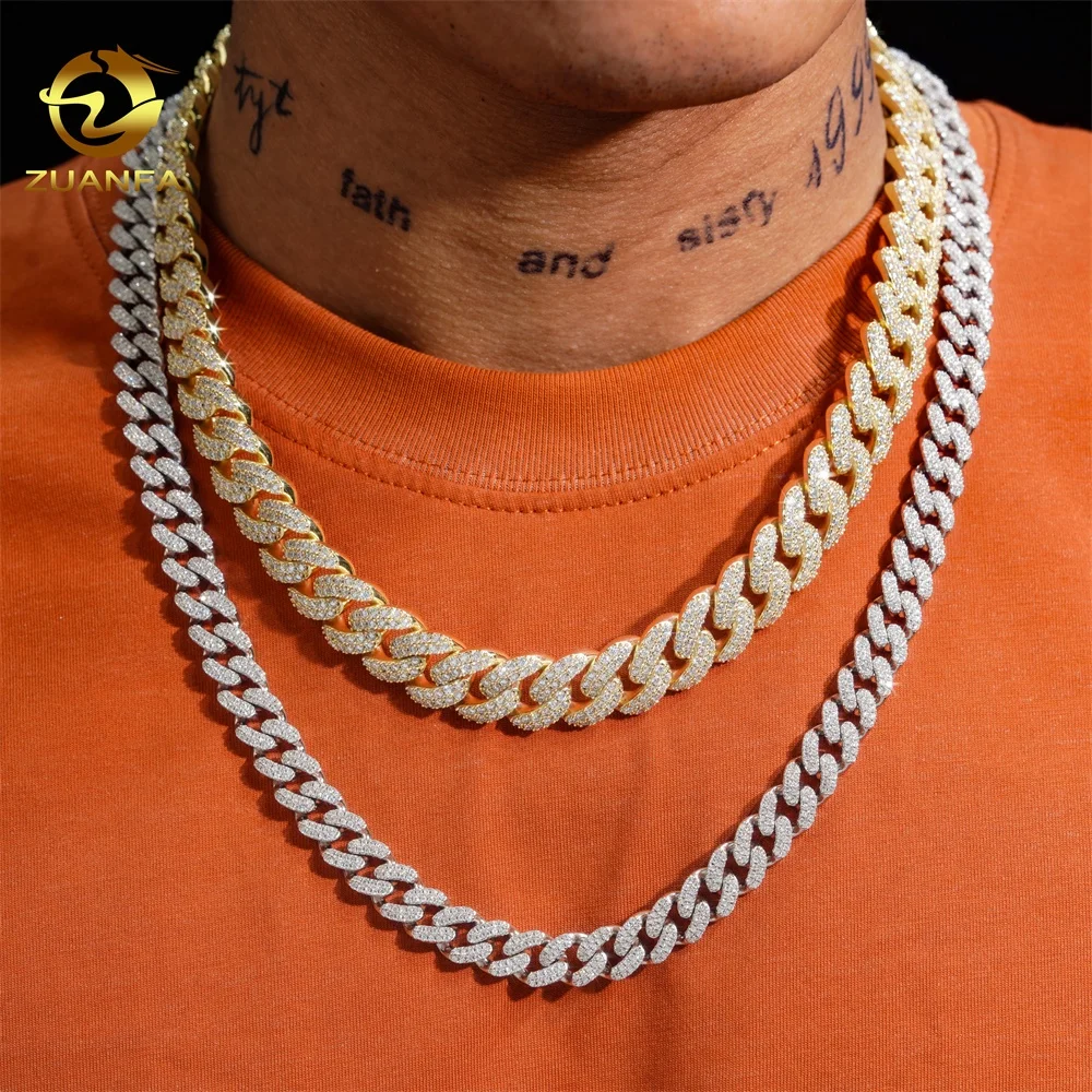 Hip Hop Jewelry Custom Vvs Lab Diamond Mossinate Chain Men 14k Gold