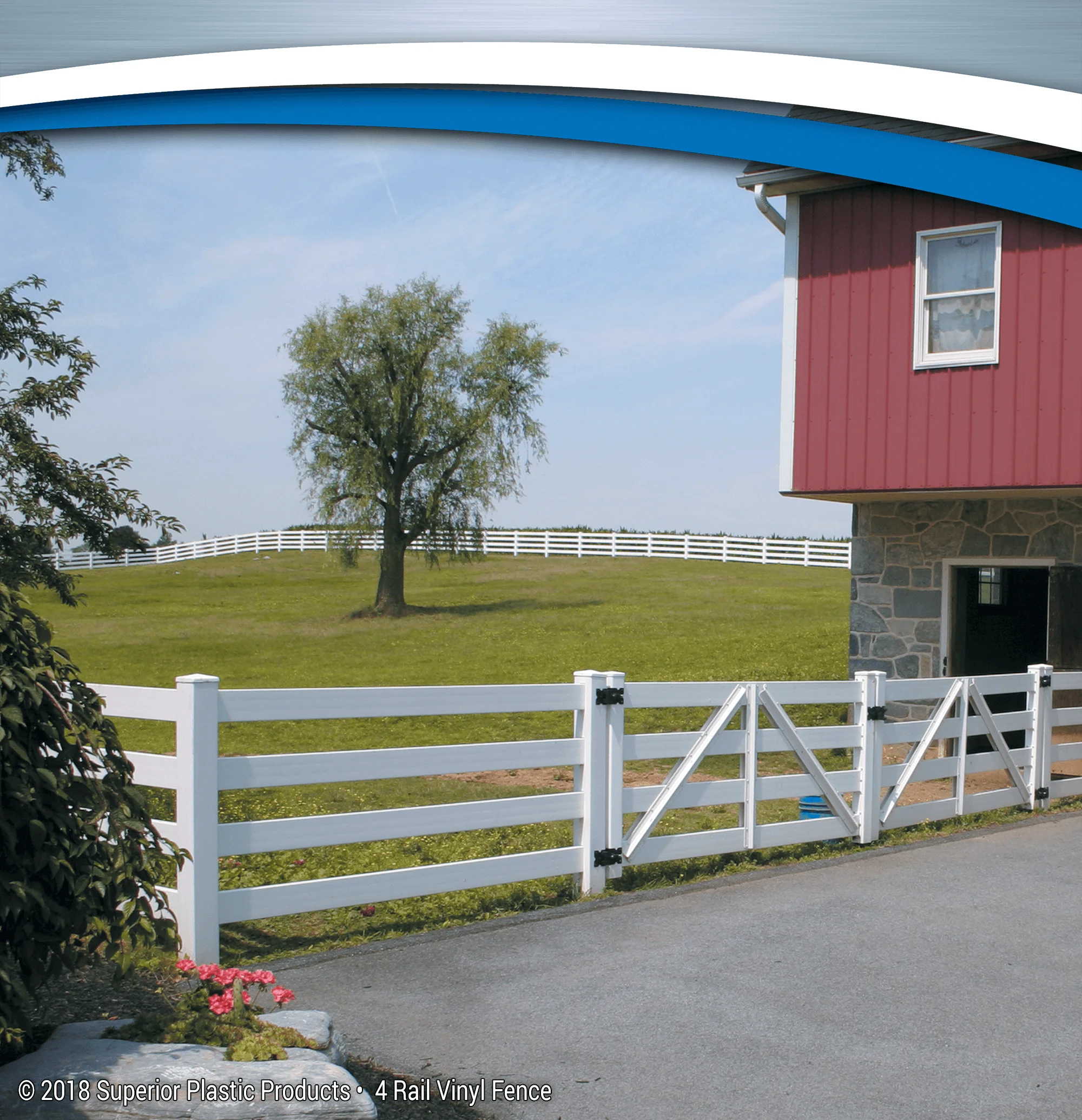 Fentech White Cheap 4 Rails Pvc Vinyl Horse Farm Arena Fence
