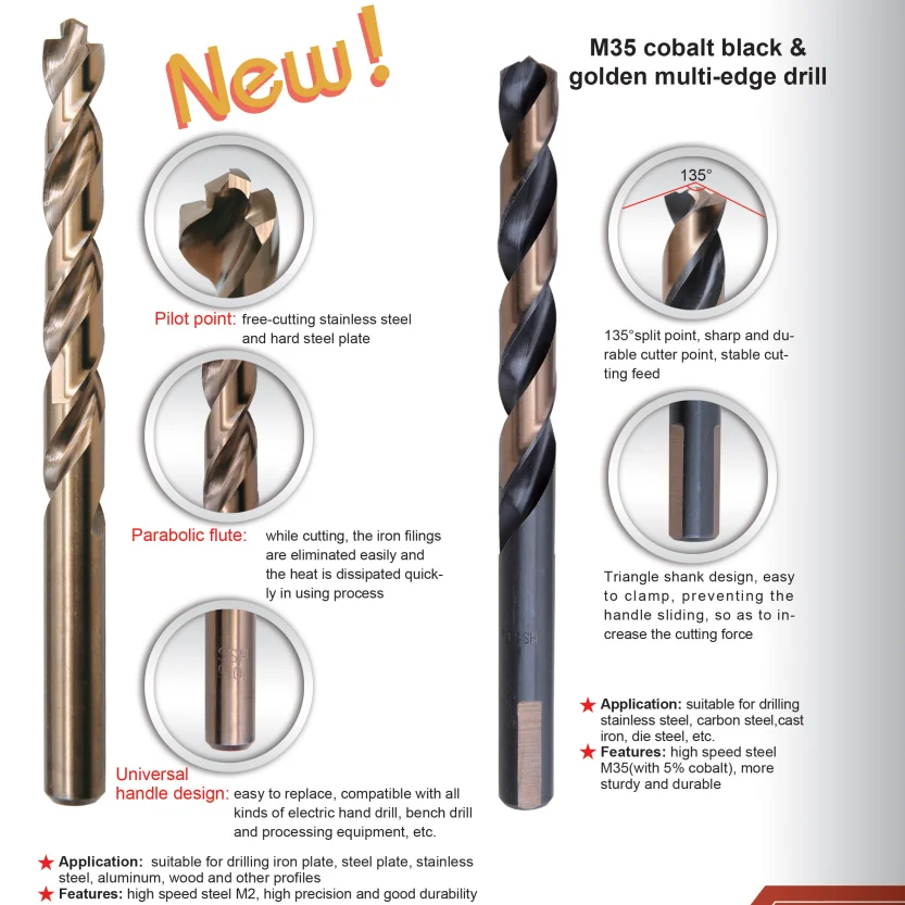 Hss Titanium Left Hand Twist Drill Bits For Metal Buy Twist Drill