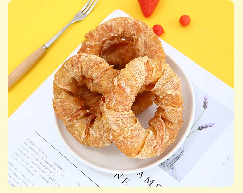 Pet Dog Snacks Donut-Shaped Chicken Jerky Wrapped Cowhide Teeth Cleaning Chew Sticks Medium/Large Dogs Zhejiang Origin details