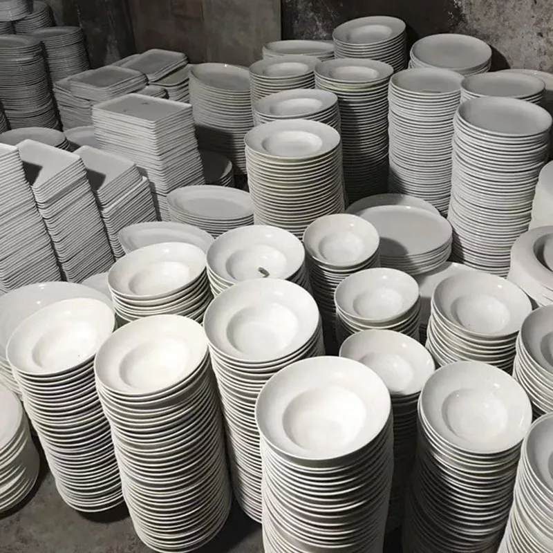 Ceramic Tableware Factory Stock White Porcelain Ceramic Plates And