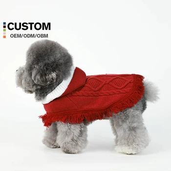 Custom pet knit cape Fashion dog sweater High quality designer pet jumper