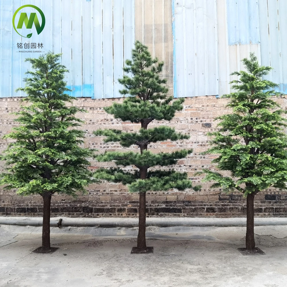 Artifical Pine Tree Evergreen Cedar Tree Tower Type Faux Subfrigid Coniferous Forest Tree for Indoor Outdoor Decoration
