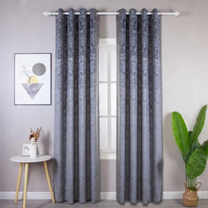 Living Room Velvet Curtains with Foil Printing Blackout Velvet Curtains for Home