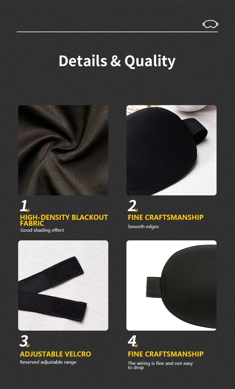 Adjustable Luxury Quality Polyester Sleep Eyemasks,Anti-shrink Smooth ...