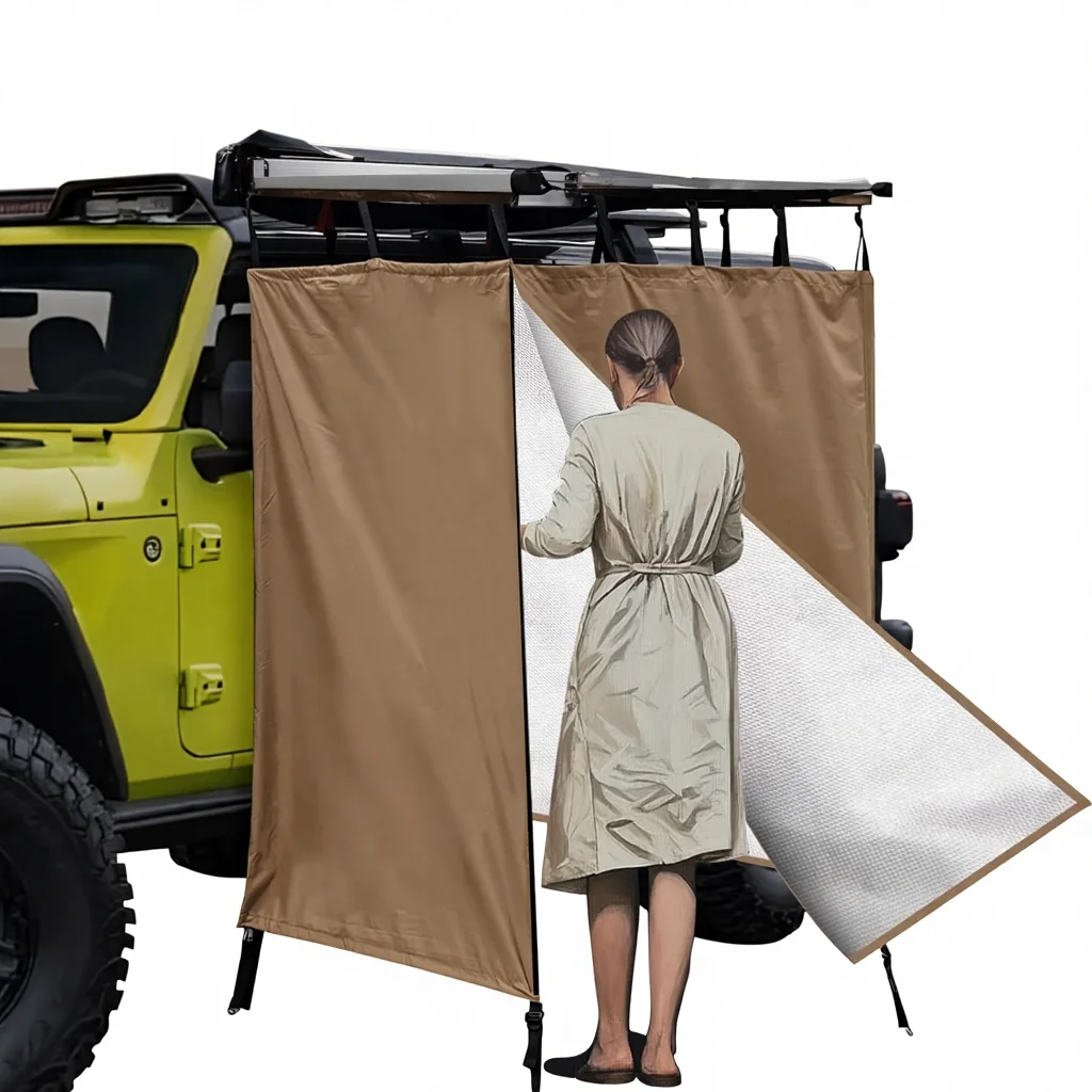 Waterproof Oxford Tear-Resistant 2-Person All-Season Shower Tent Privacy Shelves Toilet Tent for Outdoor Camping