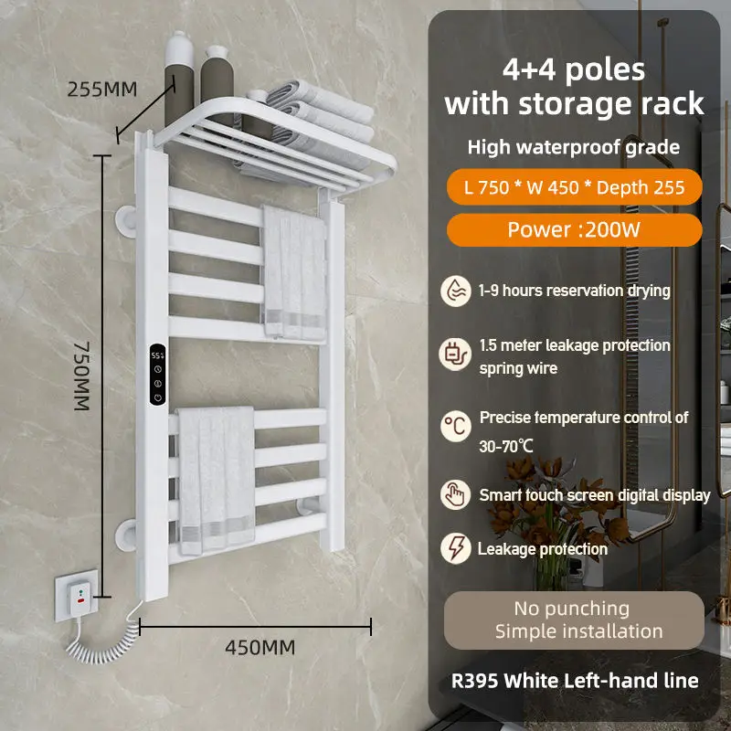 Bathroom Drying Rack Steel Heated Wifi Heating Towel Warmer Heater Use