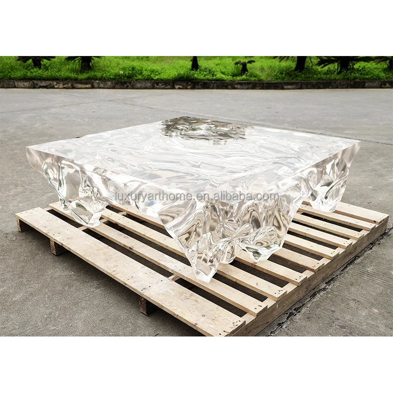 Modern Transparent Acrylic Center Table Glass Design Coffee Table ...