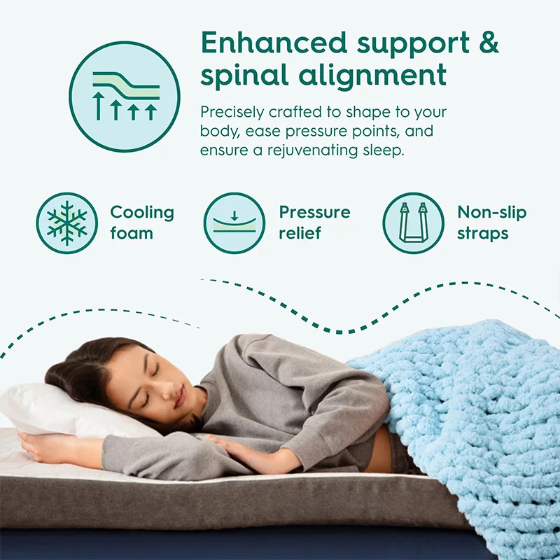 Gel-infused memory foam topper queen size folded storage demonstration