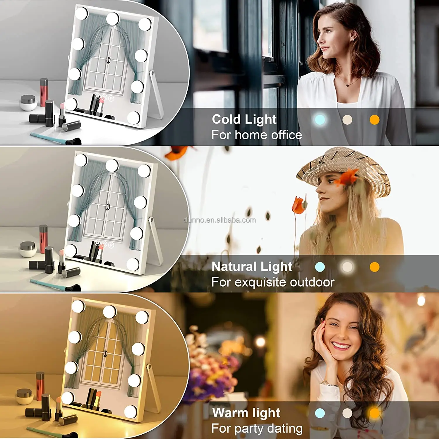 Metal Frame Dressing Table Standing Touch Screen Holly Wood Spiegel