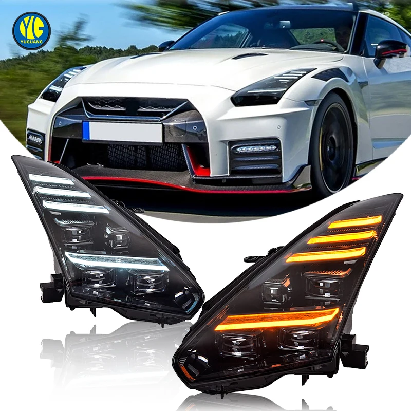 YU Guang For Nissan GTR R35 Headlight 2008-2023 LED Projector Headlamp Upgrade LED Front Lens