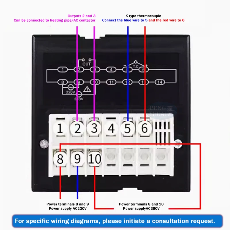 TEL96-9001  Digital Display Safe and Durable 0~400 Degrees AC220/380V Baking Oven Special Thermostat  TEL96-9001