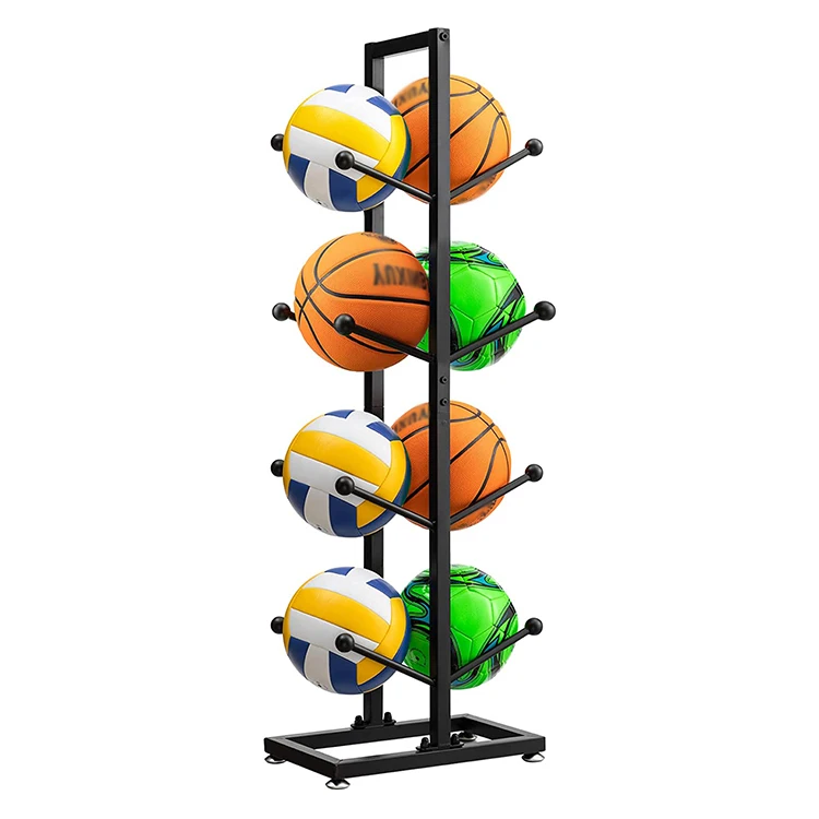 Jh-mech Garage Ball Storage Rack Rolling Basketball Racks With Baskets ...