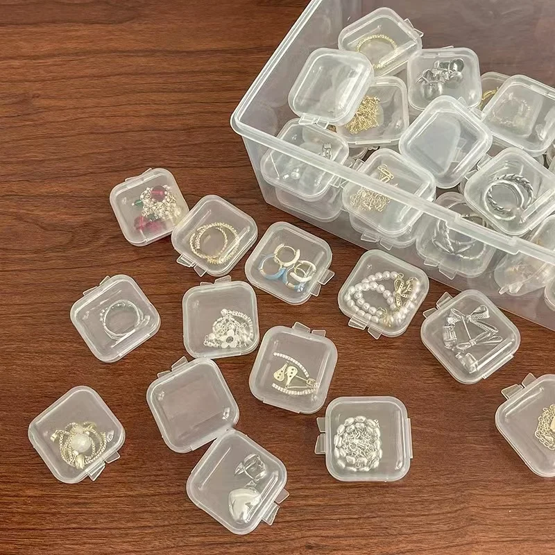 Mini Boxes Rectangle Clear Plastic Jewelry Storage Case Container