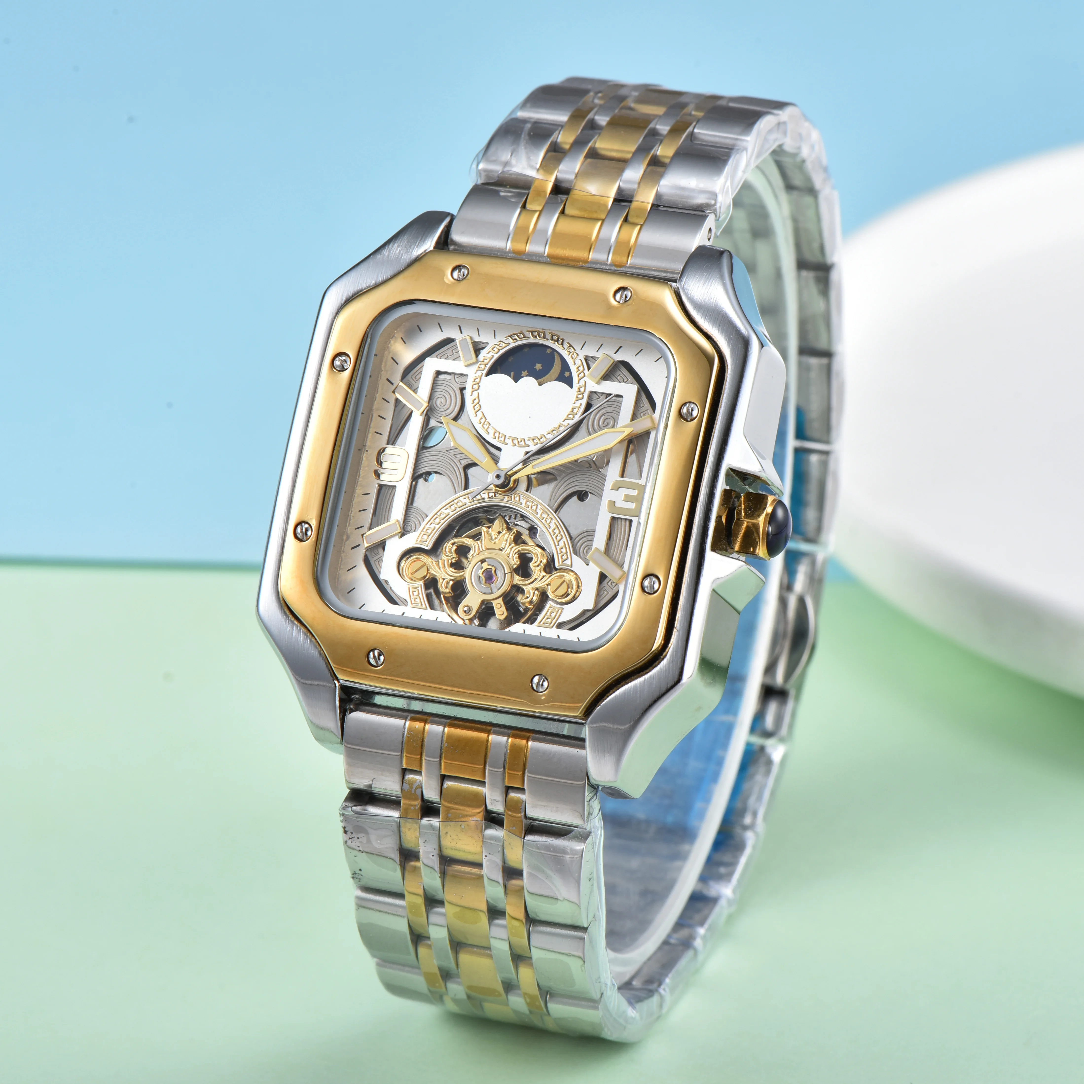 Men's Luxury Mechanical Square Watch - Waterproof