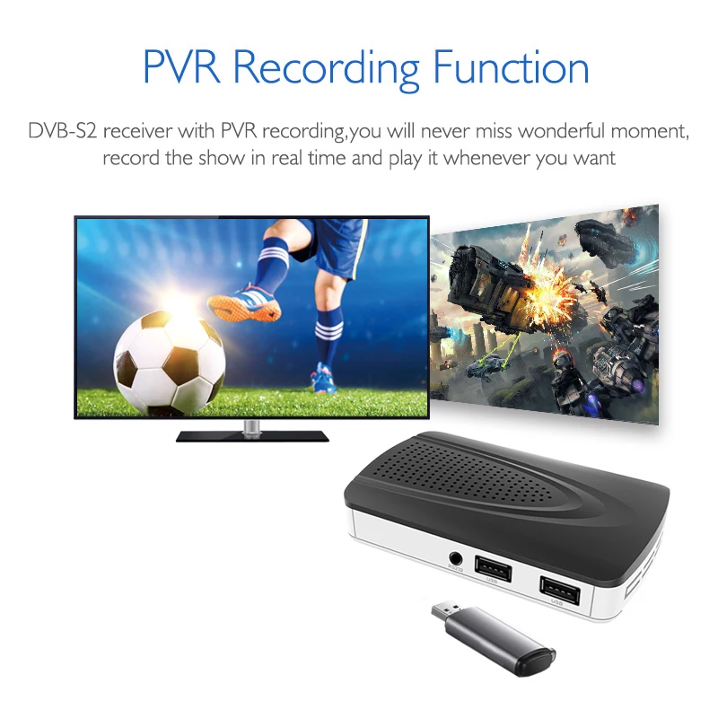FTA  Mini DVB-S2 Decoder H265 Hevc MPEG  PVR EPG DVB S2 Ethernet LAN Digital TV Tuner Set Top Box Satellite TV Receiver
