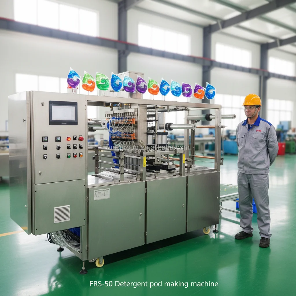 Low Cost Electric Automatic PVA Water Soluble Film Packing Machine PLC Pump Sealing Wrapping High-Speed Liquid Powder Laundry