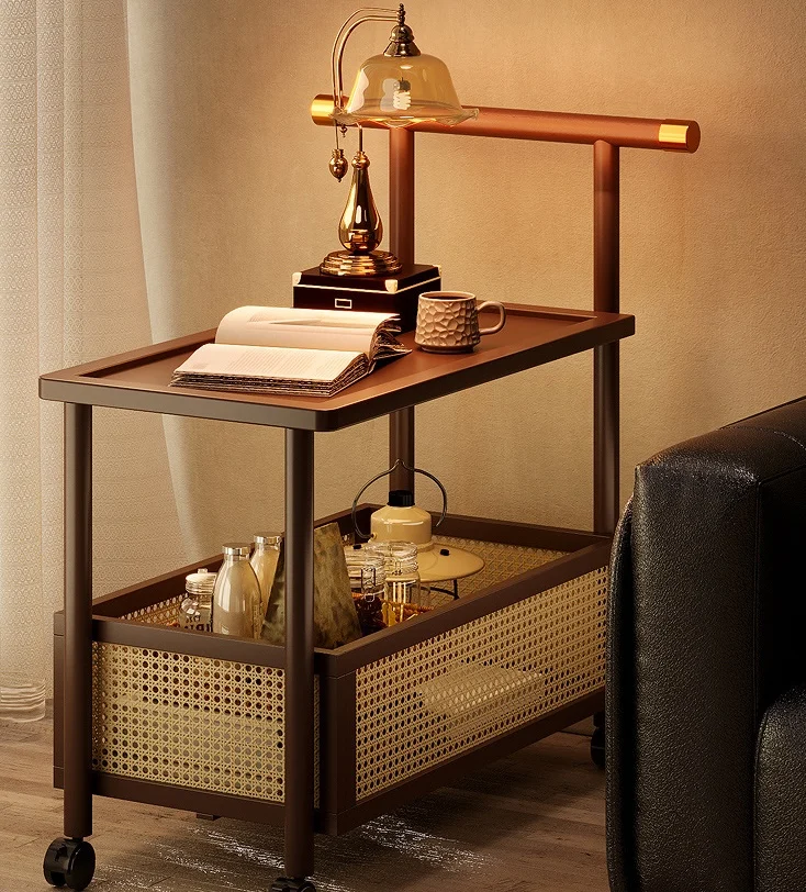 Bamboo Table Trolley Removable Storage Sofa Side Corner Coffee Table ...