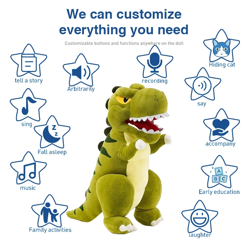 Custom Plush Dinosaur Toy Stuffed Soft Dragon Plush Pillow Fierce Dinosaur Plush Toy Cute Soft Toys