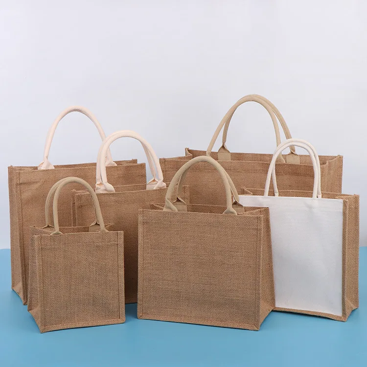 Wholesale Straw Beach Bag Sustainable Travel Natural Jute Sublimation