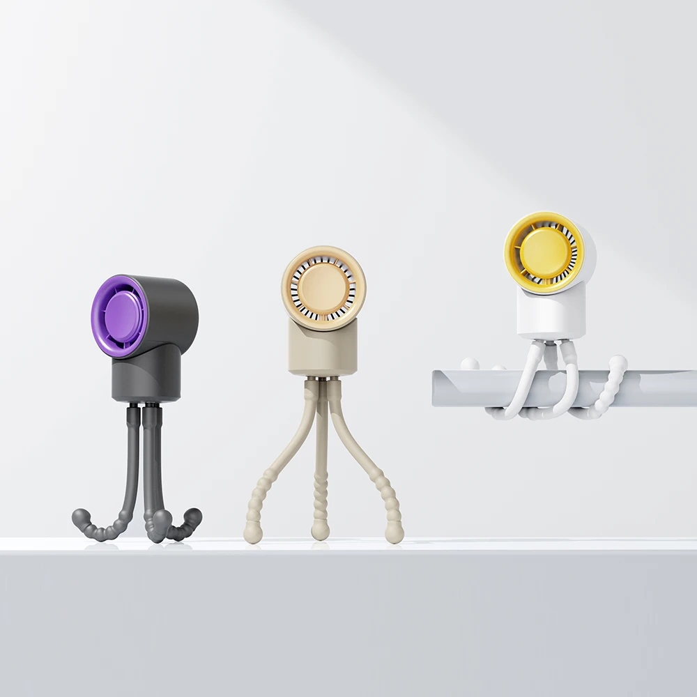 2025 Hot Upgraded Octopus Shape Fan for Baby Stroller Adjustable Direction Tripod Handheld Air Cooling Fan 1200mAh Rechargeable