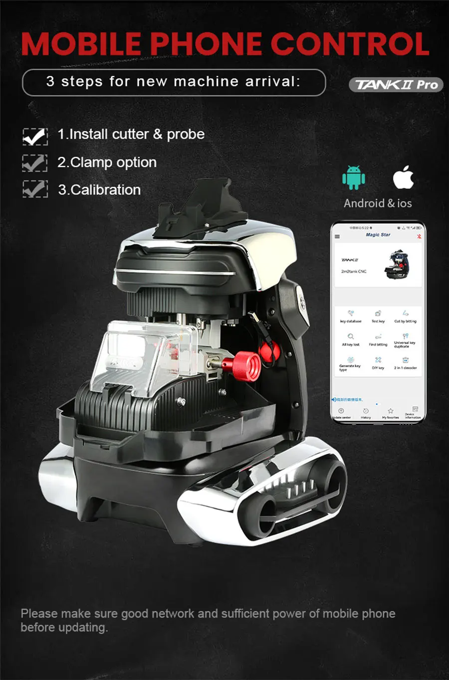 CNC Key Cutting Machine 2M2 TANK II Pro - Battery Powered, Key ...