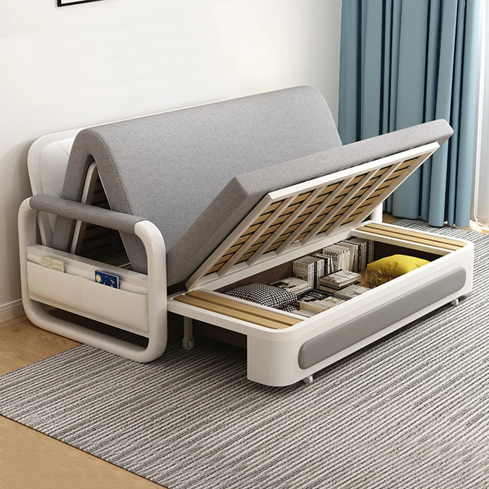 Modern High Quality Pull Out Sofa Bed With Armchair Three Seats Couch