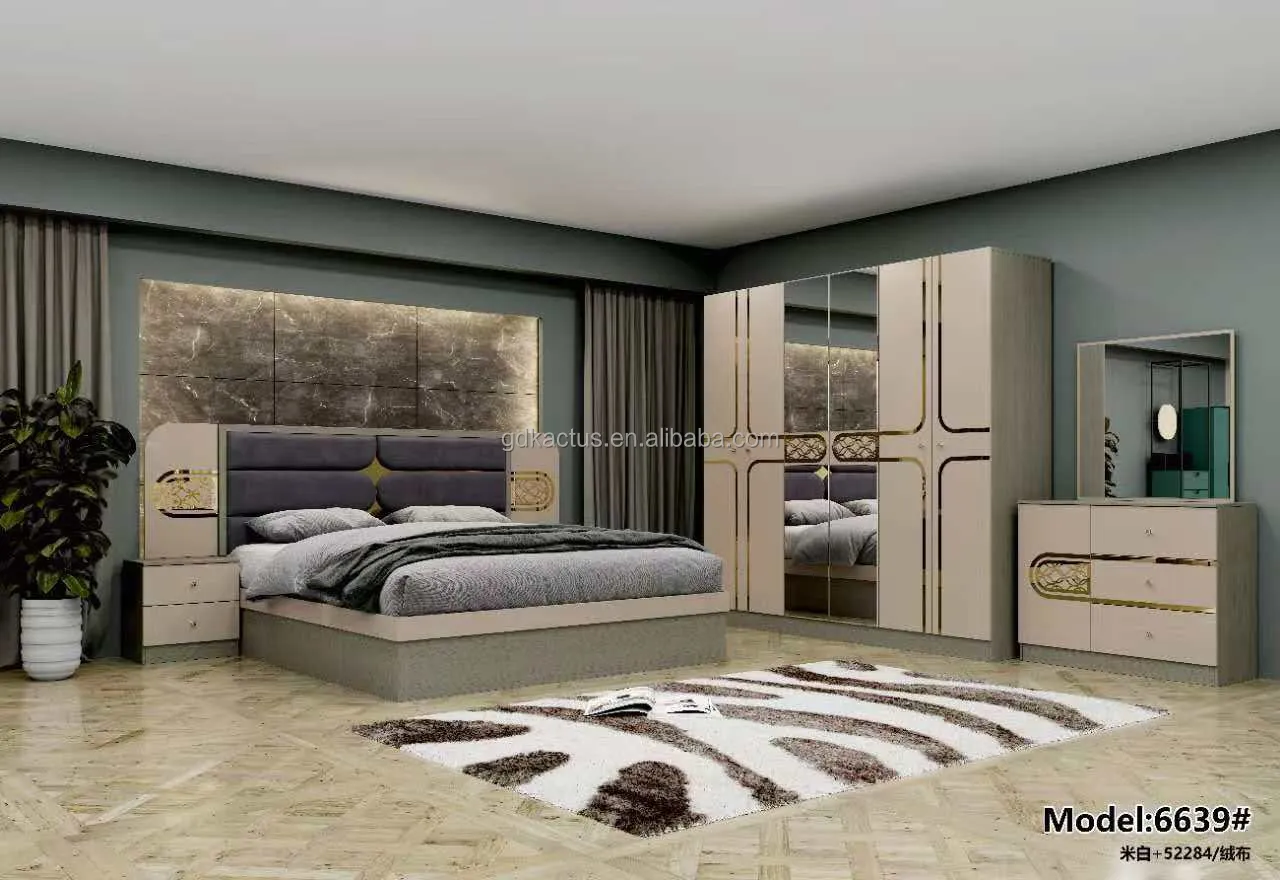 Elegant Simple Design Cheap Price Good Quality MDF Bedroom Furniture Set