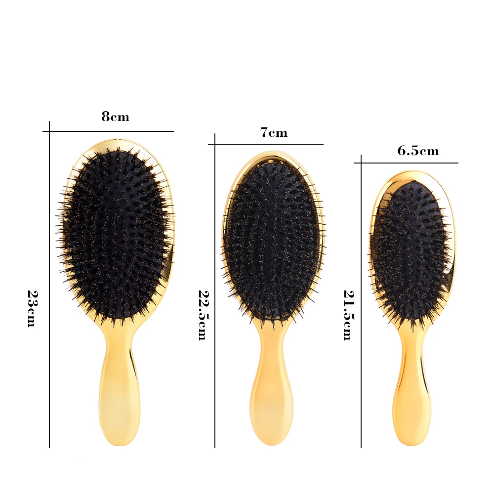 Professional Private Label Electroplate Detangling gold Hair Brush