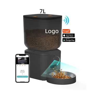 OEM 7L Tuya App Smart Automatic Pet Feeder Wifi Camera Double Bowl Dog Cat Pet Food Dispenser Smart Pet Feeder 7L With Camera