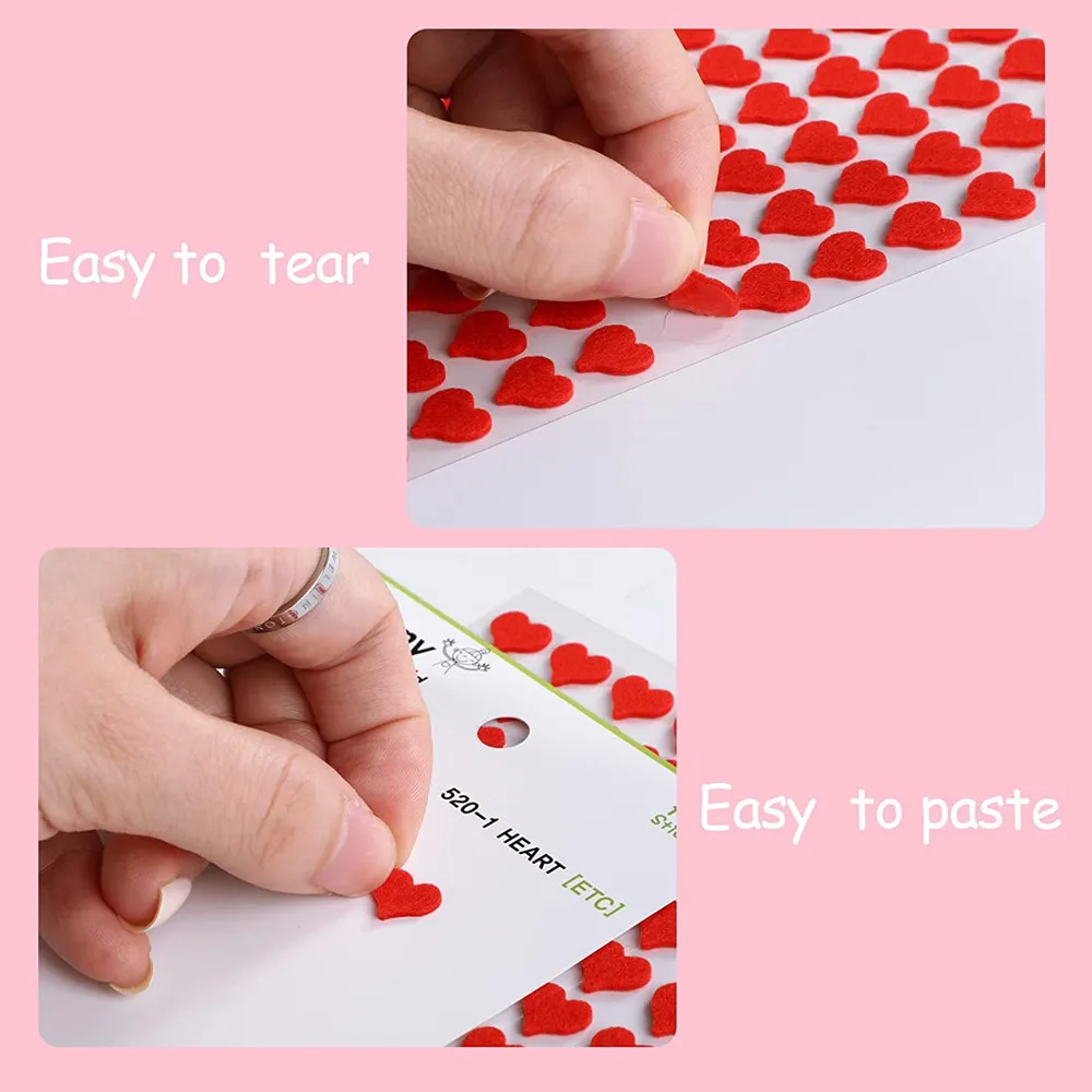 毛毡心形贴纸自粘剪贴簿迷你心形贴纸情人节工艺品DIY贺卡| Alibaba.com, image size:1000x1000