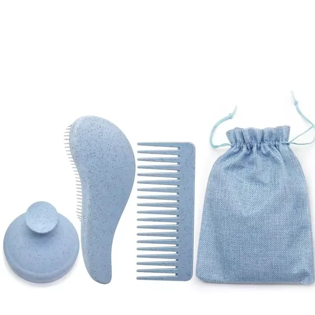 Eco-friendly Wheat Straw Hair brush Scalp Massager Plastic Magic Handle Massager Scalp Comb Portable Waterproof Hair Brush