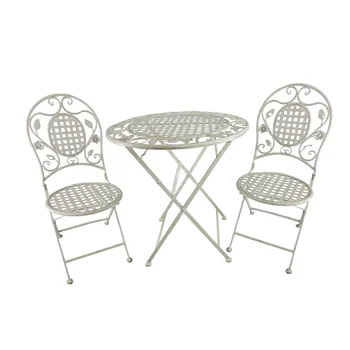 Vintage European style wrought iron folding tables and chairs