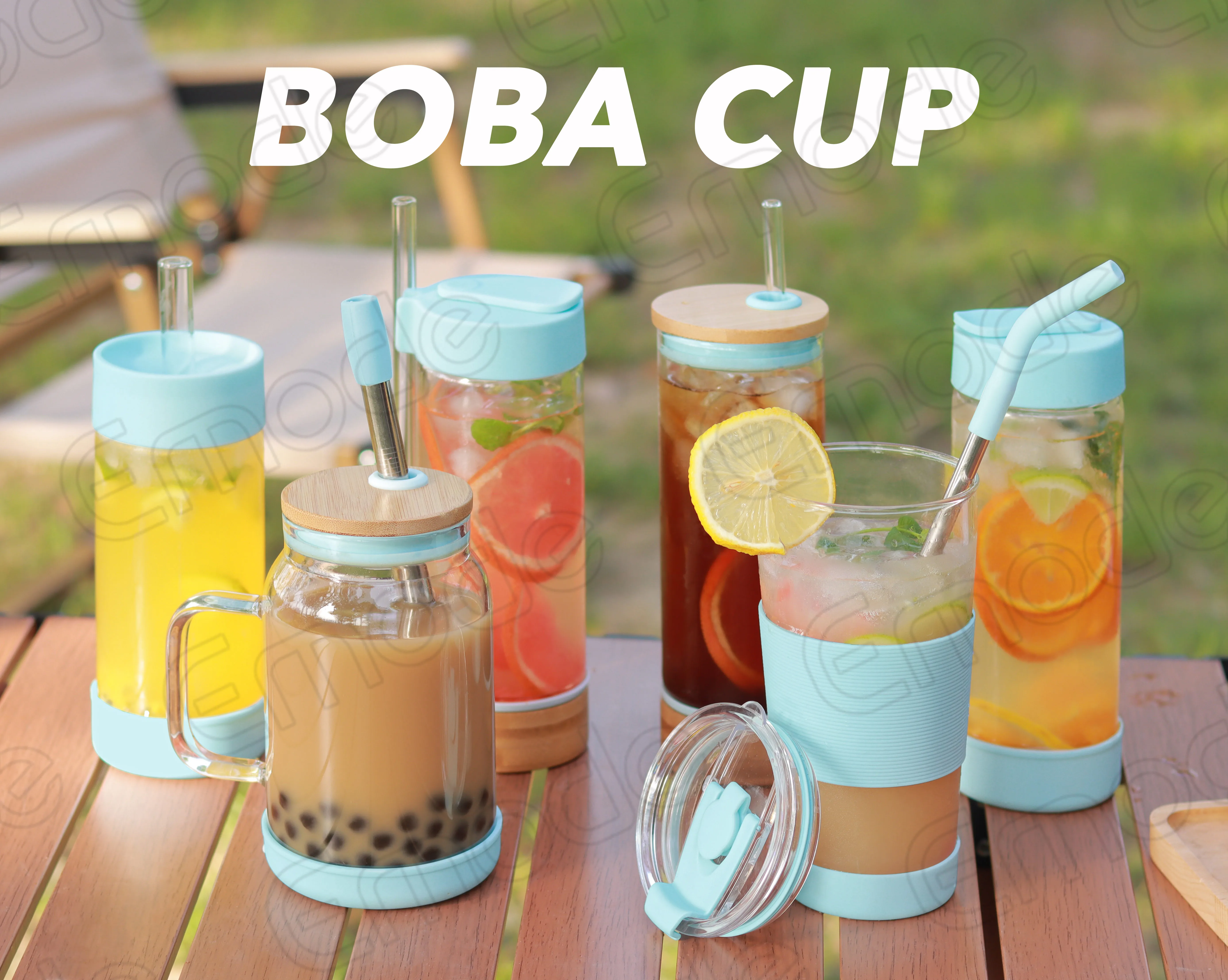 Hot Selling Reusable Transparent Custom Glass Coffee Cups With Straw and Lids Boba Milk Tea Cup