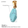 Pj470beg blue turquoise gold pendant
