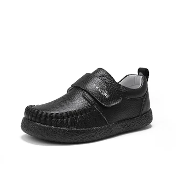 Anti-Slip Formal Wearing Walking Running School Boys Black Leather High Quality Hot Sale Fancy children's casual shoes
