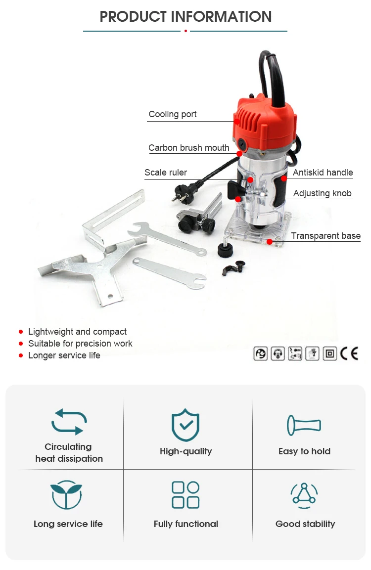 880W Electric Router - Professional Hand Trimmer Machine